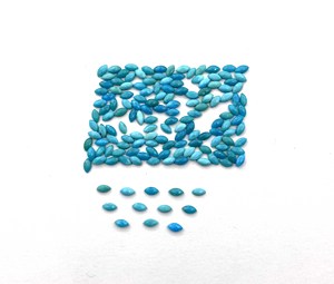 Cabochon de marquise turquoise de la belle au bois dormant bleu naturel 4-8 Mm pierre précieuse en vrac certifiée IGI pour la fabrication de bijoux - Product Image 1