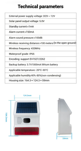 Sirene surya strobo <span class=keywords><strong>Alarm</strong></span> nirkabel 433MHZ kualitas tinggi untuk sistem keamanan rumah tahan air penggunaan luar ruangan