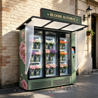 Distributeur automatique intelligent de fleurs d'extérieur en gros, kiosque réfrigéré pour bouquets, kiosque à fleurs en libre-service avec fonction SDK