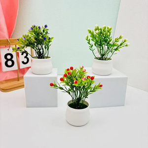 Plante en pot miniature à perles milaneses, plante verte artificielle de 12 cm de hauteur, pot de fleurs décoratif pour la décoration de la maison et de la chambre - Product Image 2
