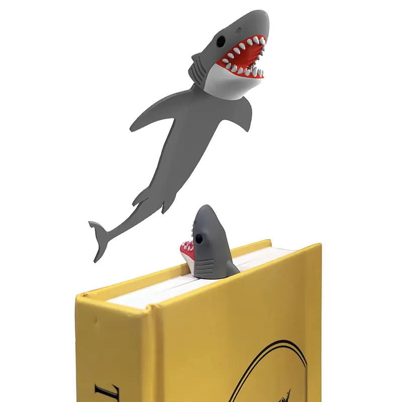 Marcapáginas de animales en 3D para niños y niñas, marcapáginas geniales de tiburón y cocodrilo