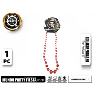 <b>Red</b> Festival <b>Beaded</b> Necklace for Party Supplies Item #61550 - Product Image 1