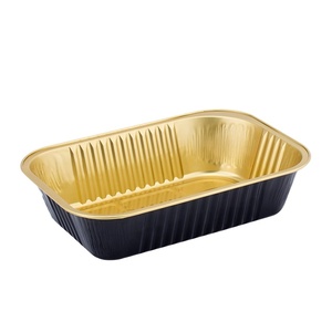 Aluminum Foil Plate Aluminum Foil Plate 620ML/20.7oz Customizable Smooth Aluminum Foil Dinner Box Food Packaging Foil Sushi Box Salad Plate High Temperature Resistance