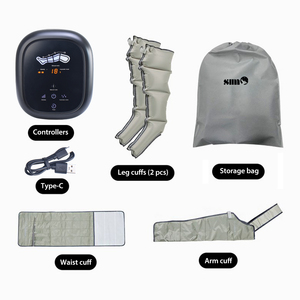 Masseur pour les pieds et les jambes pour la <span class=keywords><strong>circulation</strong></span> avec chaleur au niveau des genoux avec contrôleur manuel Bottes de massage à compression d'air - Product Image 3