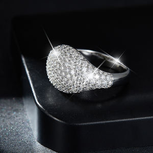 Ruizuan moda değerli taşlar estetik Moissanite yüzükler Mens Moissanite sertifikaları ile gümüş nişan söz bayanlar - Product Image 1