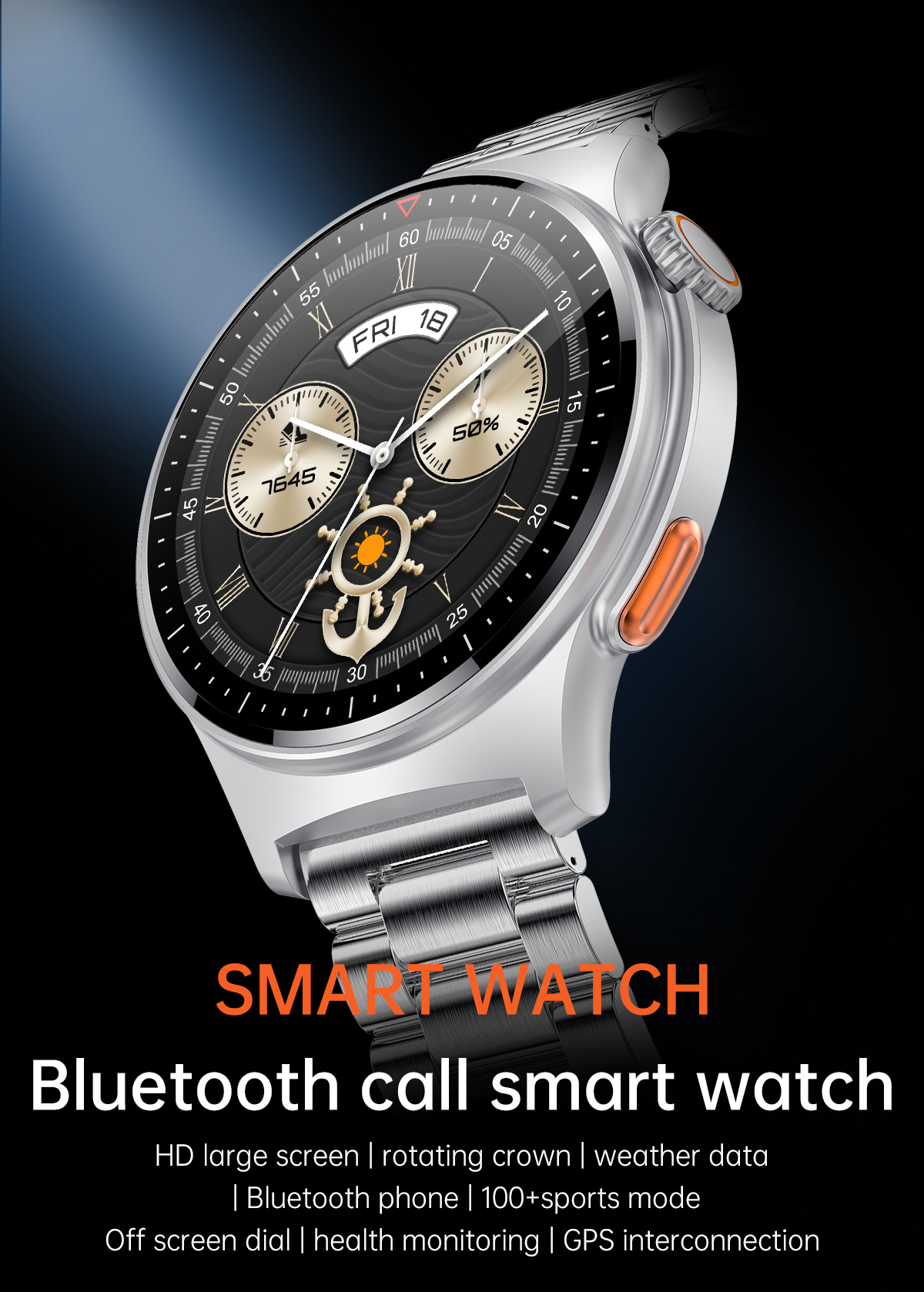 時計 Smart sports watch HK49 Smart Watch Classic Stylish Design Bt Call Round Smart