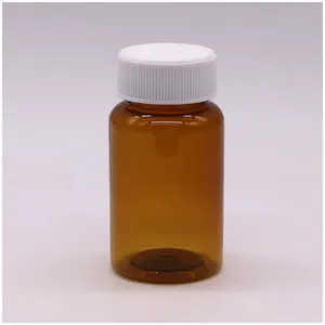 Vitamin Plastic Bottle 100ML PET Wholesale Recycling Amber Plastic Medicine Bottle For Pill/vitamin/capsule With Various Caps