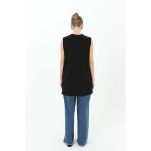 Camiseta sin mangas de punto para mujer con adornos de diamantes de imitación 24S-10525TUN - Product Image 3