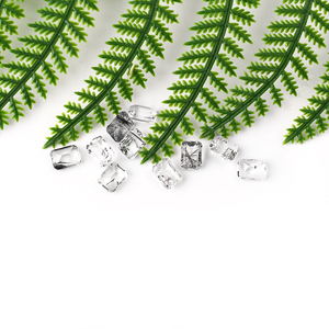 <span class=keywords><strong>Gemas</strong></span> de cristal de pelo negro de alta calidad Natural, corte esmeralda, superficie de tallado de corte facetado, Cuarzo rutilado negro - Product Image 5