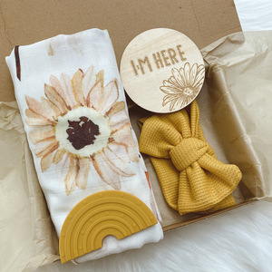 Conjunto de regalo de bienvenida para bebé recién <span class=keywords><strong>nacido</strong></span>, cesta de ducha, manta receptora de muselina - Product Image 5