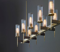 YH minimalista moderno Loft latón cobre ajustable diseño de vidrio lámpara de techo colgante 3000K Led araña luces colgantes Cocina