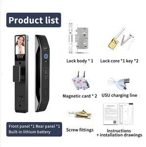 全自動耐久スマートドアロックTUYA WIFIフェイス3D認識キー指紋生体防犯カメラ - Product Image 3