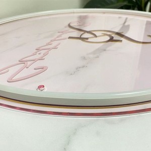 Cerchio su misura in acrilico segno salone modelli esplosivi personalizzato 3d retroilluminato segno al Neon rotonda segno - Product Image 5