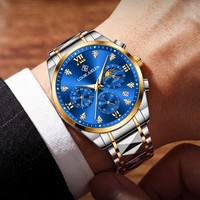 Luxus Herrenuhr Mode-Uhr für Männer Relojes Hombre 3BAR Wasserdicht Quarzwerk 42mm Datum Kalender Herren-Quarzuhr