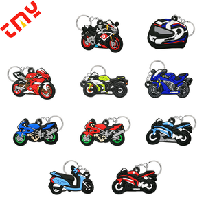 Tùy Chỉnh Thiết Kế Phim Hoạt Hình Dễ Thương Nhựa Cao Su Silicone PVC Xe Máy Hình Dạng Móc Chìa Khóa Móc Chìa Khóa Với Sling - Product Image 2