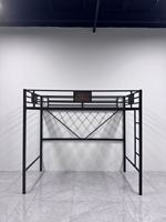 Lit superposé en métal noir sur mesure, mobilier moderne gain de place, lit double en acier pour chambre à coucher et appartement