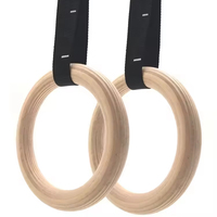 Anillos de gimnasia Anillos de madera ajustables Correas de hebilla Tire hacia arriba Ejercicio Anillos antideslizantes para entrenamiento de gimnasio en casa
