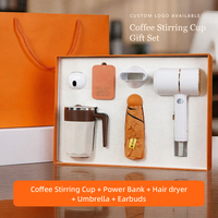Set Hadiah Bisnis: Cangkir Pengaduk Otomatis, Earbuds Nirkabel, Power Bank, Pijat Leher, Payung, Perlengkapan Perjalanan Kantor, Untuk Karyawan, MOQ Rendah