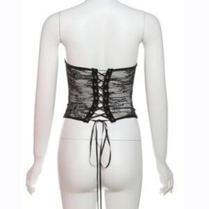 2025 sıcak satış yeni dantel jakarlı desen kadınlar yapılan büstiyer sutyen üst korseler Femra ince sokak moda tüp üst başına Femme Korset - Product Image 4