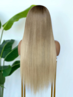 Perruque Bob sans colle en cheveux humains brésiliens vierges, avec frange, balayage 13x4 HD, transparente pour dentelle, vente en gros
