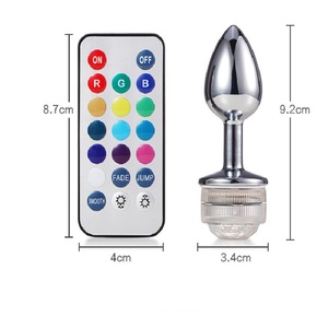 Boîte personnalisée gratuite - <span class=keywords><strong>Plug</strong></span> anal LED lumineux à changement de couleur, <span class=keywords><strong>dilatation</strong></span> anale colorée, <span class=keywords><strong>plug</strong></span> anal en métal LED avec télécommande - Product Image 3