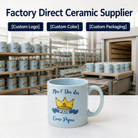 Ensemble cadeau de tasses à café en céramique pour la fête des pères, couronne bleue avec carnet, serviette, décoration en bois, 11 oz, cadeau d'anniversaire pour papa