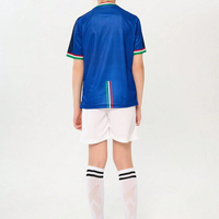 Grosir set Jersey sepak bola warna putih biru kualitas tinggi kustom 100% poliester sublimasi Retro Jersey sepak bola dewasa