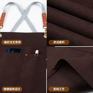 ผ้ากันเปื้อนแบบสายไขว้ ขนาดเดียว ใช้ได้กับร้านอาหารและบาร์ กันน้ำ ทนทาน - Product Image 1