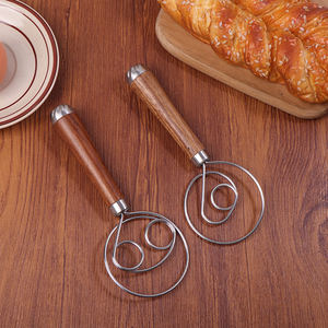 Batidor de masa danés Mango de madera <span class=keywords><strong>Huevos</strong></span> Crema <span class=keywords><strong>Varillas</strong></span> <span class=keywords><strong>para</strong></span> mezclar Agujeros dobles Harina Agitador de pasteles Batidor Cocina Herramientas <span class=keywords><strong>para</strong></span> hornear - Product Image 2