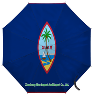 Paraguas Plegable con Bandera de KOSRAE, Apertura y Cierre Automático, Compacto, Portátil, Grande, para Protección Contra la Lluvia y el Viento