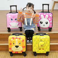 Adorable Valise à Roulettes Étudiant 18 Pouces pour Enfants, Motif Animal Dessin Animé Imprimé 3D, Bagage Cabine Neuf à Roues Pivotantes Universelles