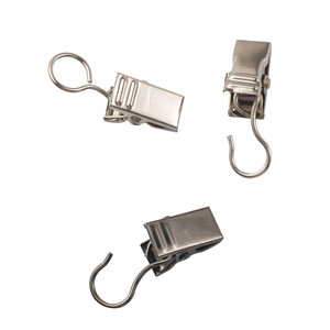 Clips y Ganchos para Cortinas, Clips Metálicos Tipo Cocodrilo, Color Plateado y Gris Metálico, Rectangulares, Antioxidantes, para Accesorios de Cortinas de Baño - Product Image 5