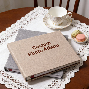 Libro degli Ospiti Personalizzato 'Memoria d'Amore', Elegante <span class=keywords><strong>Album</strong></span> Fotografico per Matrimonio, Scrapbook Gigante con Copertina in Lino Autoadesiva, Ordine all'Ingrosso - Product Image 1