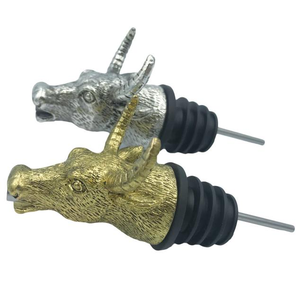 Bạc Vàng Đồng Tùy Chỉnh Động Vật Thép Không Gỉ Giáng Sinh Chai Rượu Vang <span class=keywords><strong>Pourer</strong></span> Hươu Đầu Thanh Rượu Vang <span class=keywords><strong>Pourer</strong></span> Chai Rượu Vang Stopper - Product Image 4
