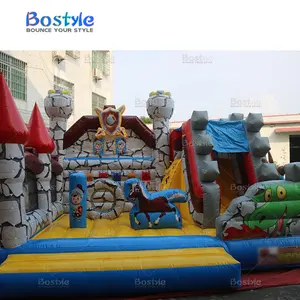 Bán buôn giá Bounce House trượt Combo Inflatable phim hoạt hình nhân vật bouncy lâu đài giá Bounce House Combo để bán