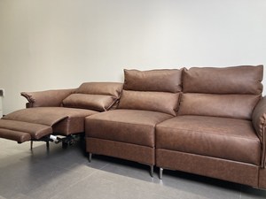 Sillón Chesterfield Moderno de Cuero Genuino con Respaldo y Reposapiés Ajustables Motorizados para Apartamento, Sala de Estar, Hogar F-33309 Funcional - Product Image 6