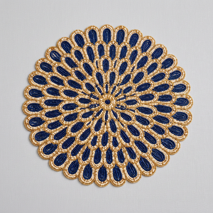 Handmade Beaded Placemat <b>Round</b> Table <b>Mat</b> Embroidered Floral Decorative <b>Mats</b> for Home Hotel Wedding Party - Product Image 1