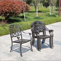 Ensemble de table et de chaises en aluminium moulé pour l'extérieur, fer forgé, loisirs, balcon, jardin en plein air, cour