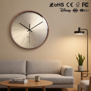 Big Modern Wall <b>Clock</b> Wood Round Luxury Custom Home Hotel Decoration - Product Image 2