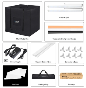 PULUZ Boîte à lumière pliable 80 cm, boîte <span class=keywords><strong>photo</strong></span> de studio, boîtes de photographie, éclairage <span class=keywords><strong>photo</strong></span> LED, studio de prise de vue, tente de studio, boîte à lumière douce 5080 - Product Image 5