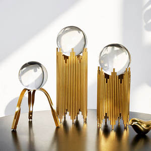 Casa Ornamentos Interior Moderno Nórdico Mesa Sala Acessórios De Ouro Outros Luxo Decoração De Cristal Decoração De Casa Bola De Vidro - Product Image 5