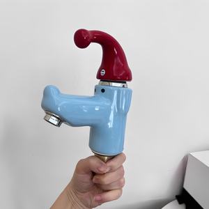 Lavabo en céramique pour enfants, thème Cendrillon coloré, design mignon <span class=keywords><strong>de</strong></span> dessin animé, à trou unique, pour salon/hall - Product Image 2