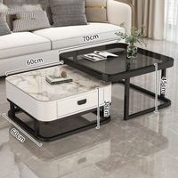 Nouvelle table basse en dalle de style nordique pour salon, usage domestique, table basse de luxe léger, petit appartement, simple