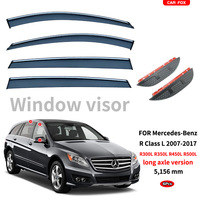 Déflecteur de voiture transparent en PC, pare-pluie et pare-vent pour Mercedes-Benz Classe R (R350L/R400L), protection des portes et des fenêtres de voiture