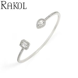 Rakol กำไลข้อมือ BP2009ชุบทองอย่างสร้างสรรค์พร้อมเพทายสร้อยข้อมือแม่สำหรับผู้หญิงและเด็กผู้หญิง - Product Image 6