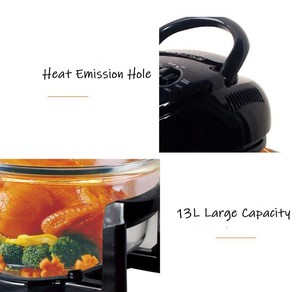 Four à convection 17l, four halogène, friteuse à air chaud pour friteuse à air commerciale, grille-pain, micro-ondes électrique, boulangerie rotative, comptoir rond - Product Image 3