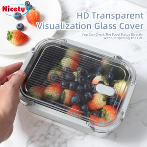 קופסת אוכל רב-תכליתית ניתנת לערום, מפלדת אל-חלד 304 בדרגת מזון, עם מכסה שקוף מפוליקרבונט. - Product Image 6