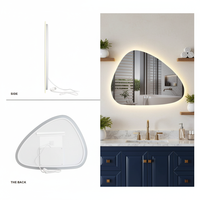 Miroir de salle de bain LED OVS moderne à éclairage tactile, anti-buée, avec 3 températures de couleur réglables, idéal pour appartement et villa