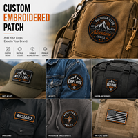 Patch de vêtement personnalisé, tissé haute densité, à coudre, de forme ronde ou carrée, pour vestes et sacs à dos