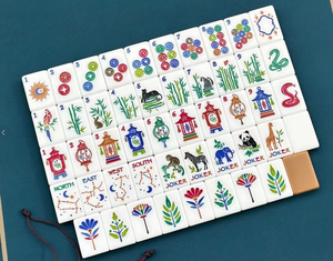 Tuiles Mystical Menagerie Zebra Panda Mahjong Américain – Tuiles de Mahjong en Acrylique Écologiques de Luxe à 2 Niveaux pour le Divertissement - Product Image 2